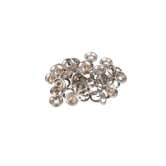 REFILL 8 NON-SEW SNAPS JERSEY/BODY/BABY - 1/2" - SILVER - No tool set