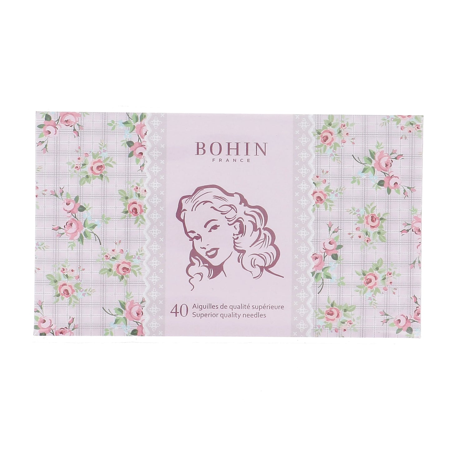 NEEDLE BOOK of 40 NEEDLES - PINK MARLENE