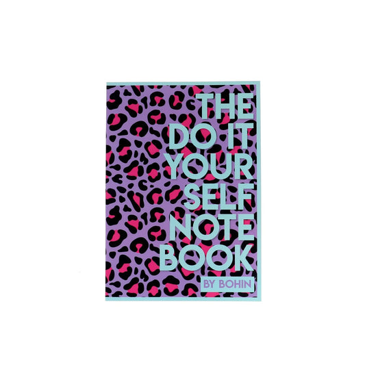 DIY NOTE BOOK - A5 - PURPLE POP LEOPARD