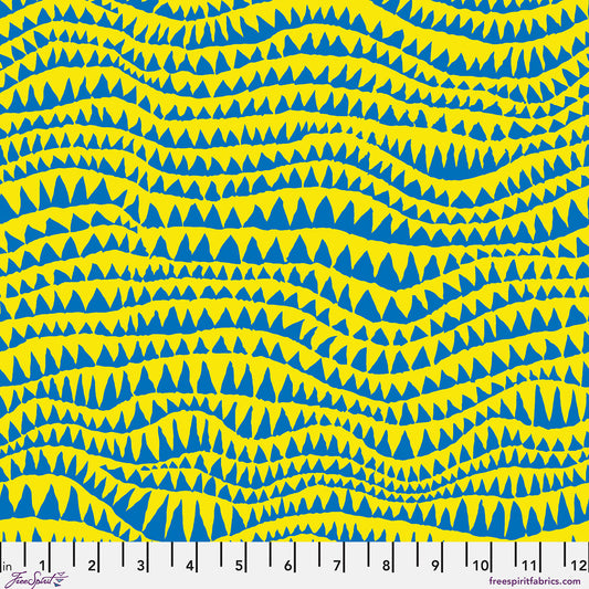 PWBM060.YELLOW Kaffe Fassett Collective February 2027 Sharks Teeth - Yellow