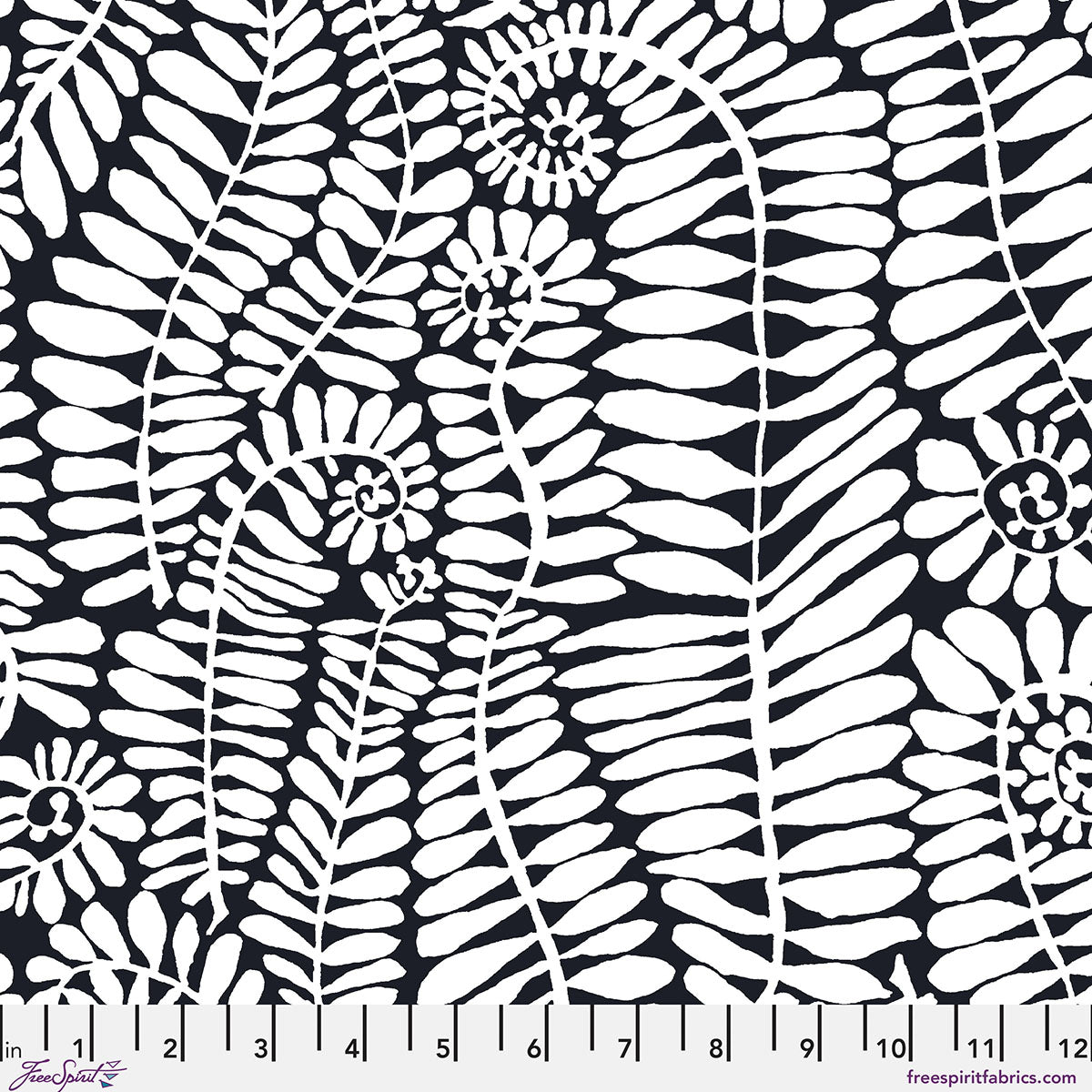 PWBM085.BLACKWHITE Kaffe Fassett Collective February 2027 Fronds - Black White