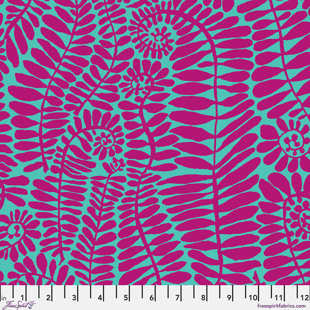 PWBM085.BLUE Kaffe Fassett Collective February 2027 Fronds - Blue