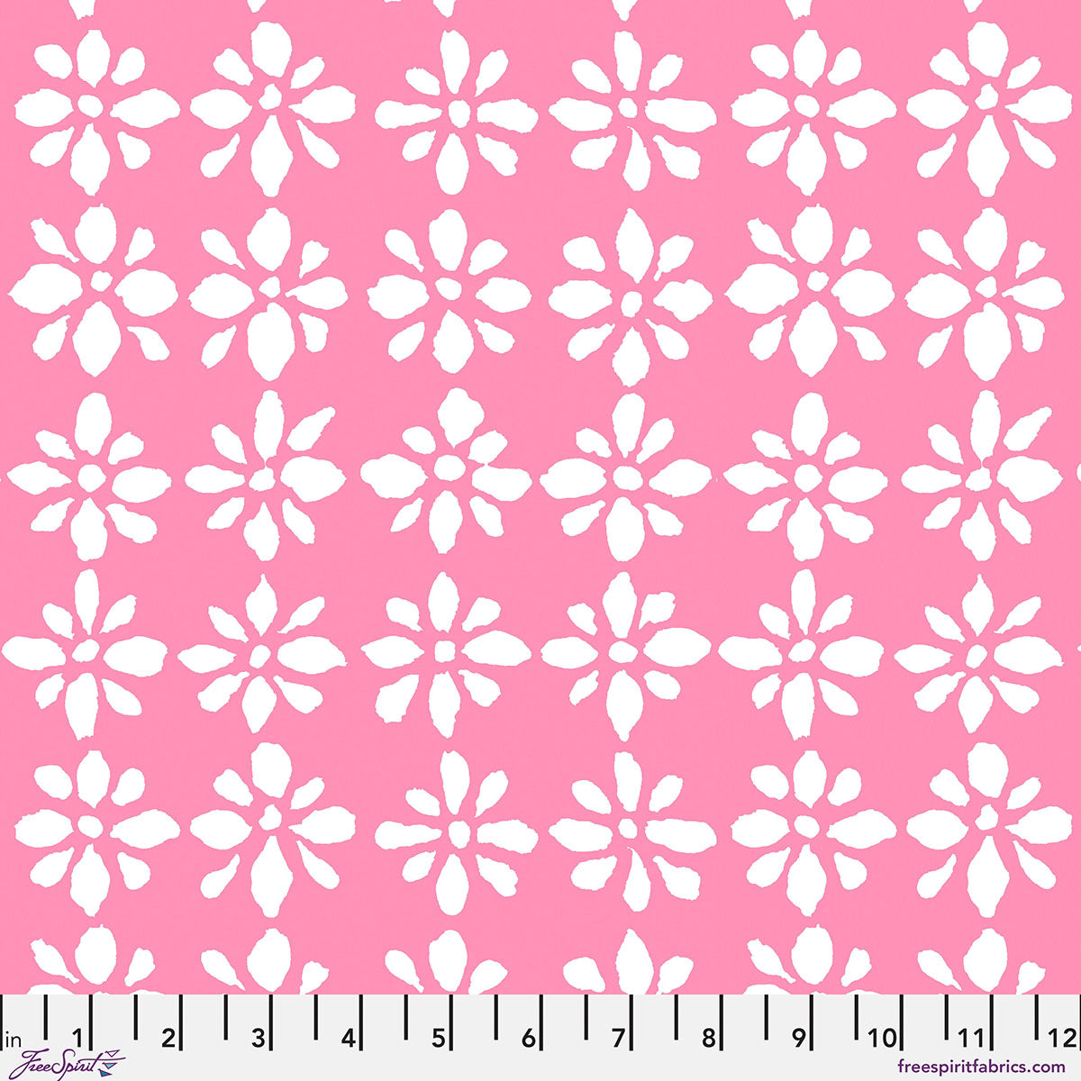 PWBM094.PINKWHITE Kaffe Fassett Collective February 2027 Snow Flower - Pink White