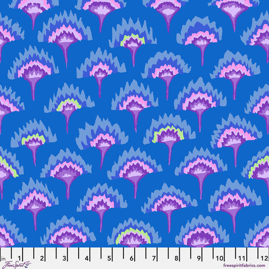 PWGP221.BLUE Kaffe Fassett Collective February 2027 Flame Flower - Blue