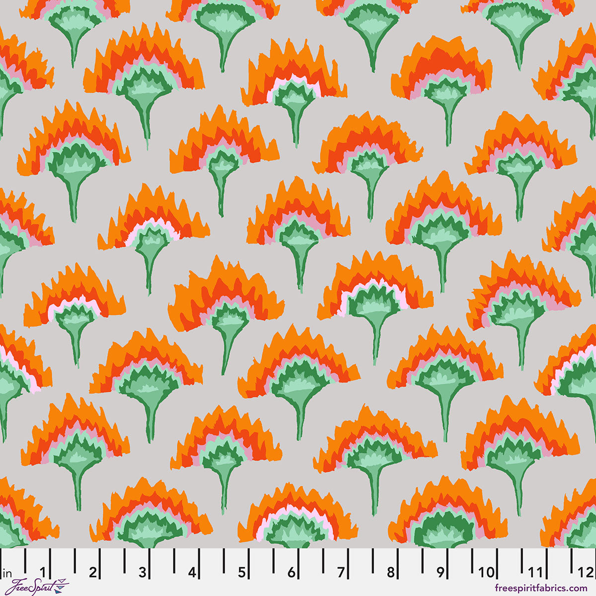 PWGP221.ORANGE Kaffe Fassett Collective February 2027 Flame Flower - Orange