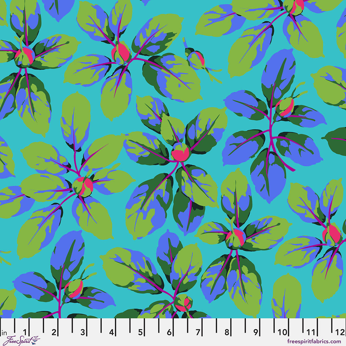 PWMD005.BLUE Kaffe Fassett Collective February 2027 Rose Leaves - Blue