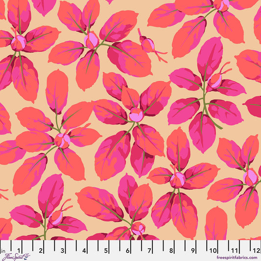 PWMD005.FUCHSIA Kaffe Fassett Collective February 2027 Rose Leaves - Fuchsia
