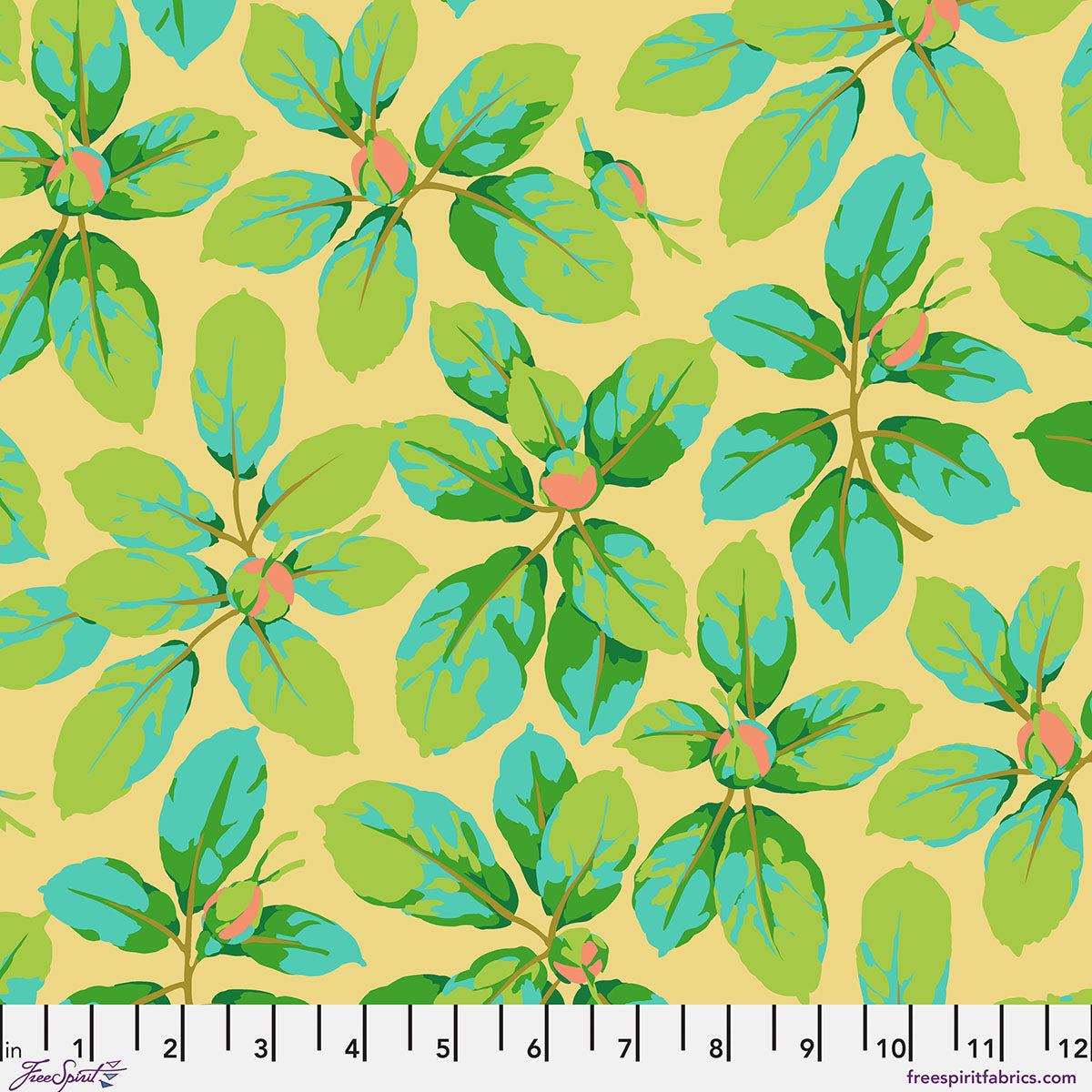 PWMD005.YELLOW Kaffe Fassett Collective February 2027 Rose Leaves - Yellow