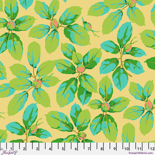 PWMD005.YELLOW Kaffe Fassett Collective February 2027 Rose Leaves - Yellow