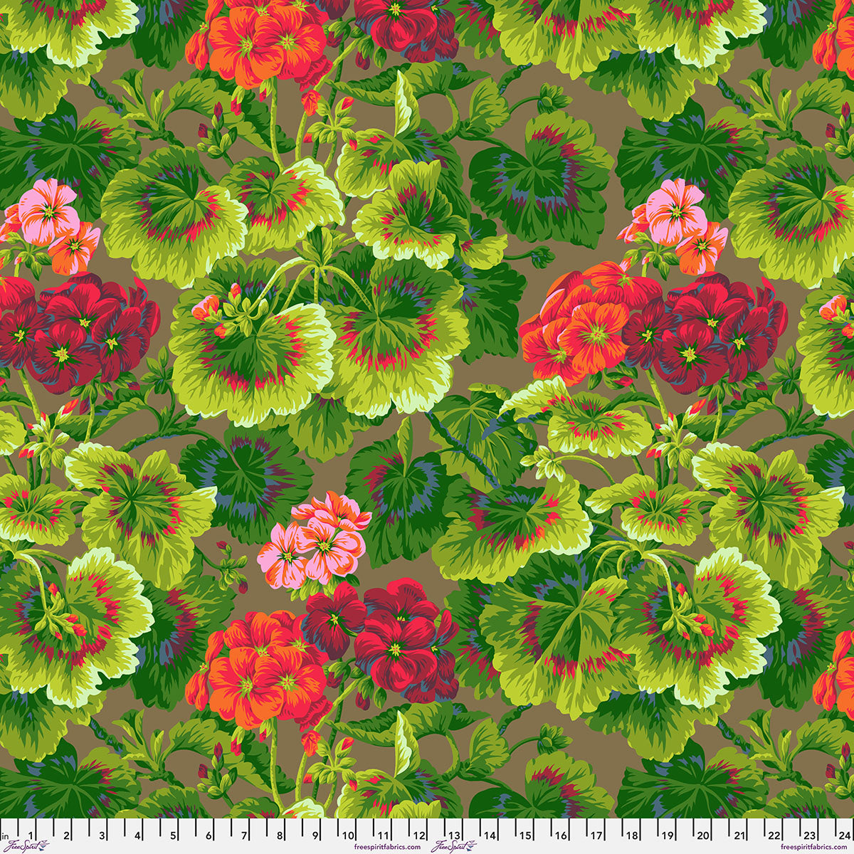 PWPJ007.TOBACCO Kaffe Fassett Collective February 2027 Geranium - Tobacco
