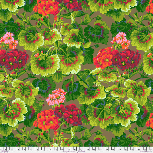 PWPJ007.TOBACCO Kaffe Fassett Collective February 2027 Geranium - Tobacco