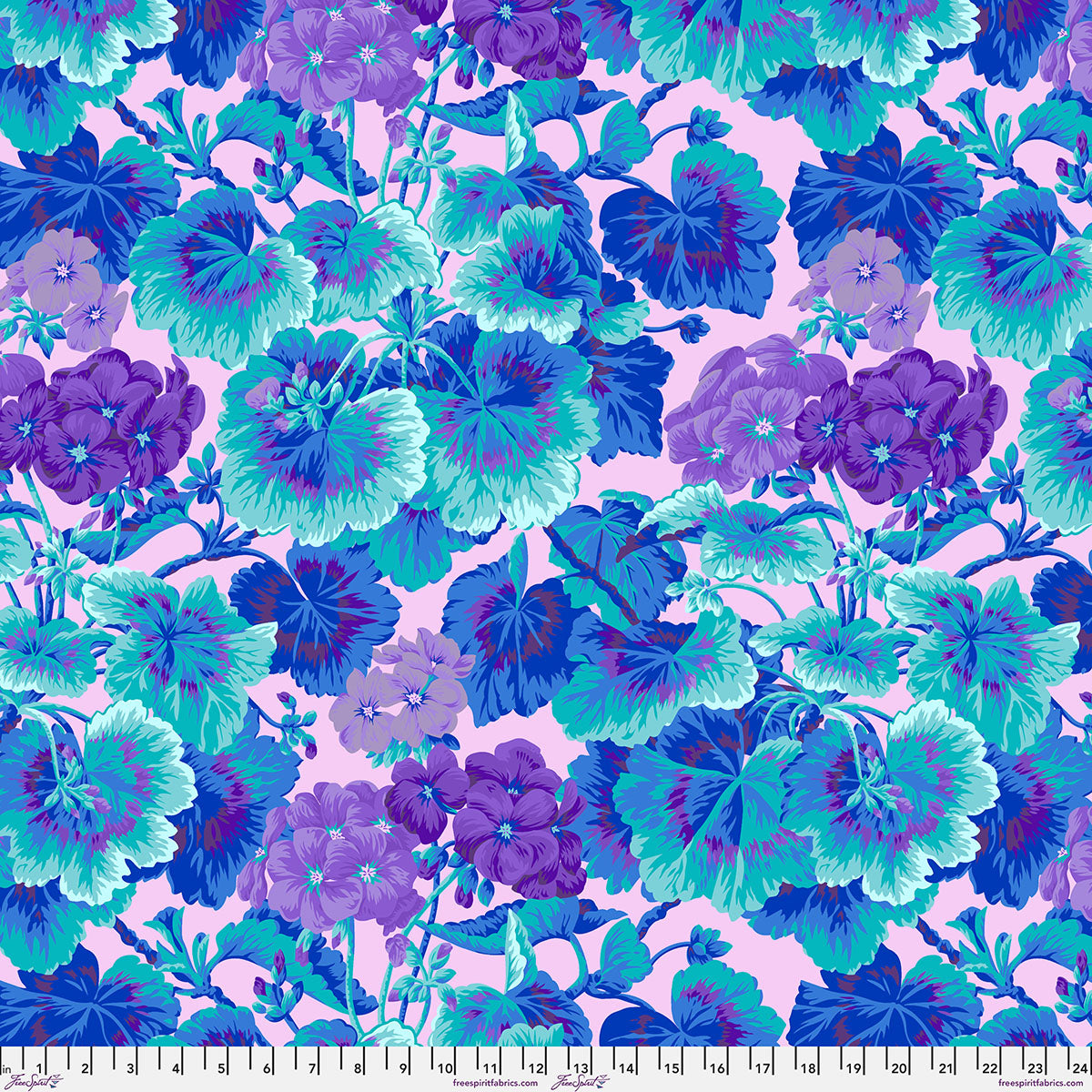 PWPJ007.TURQUOISE Kaffe Fassett Collective February 2027 Geranium - Turquoise