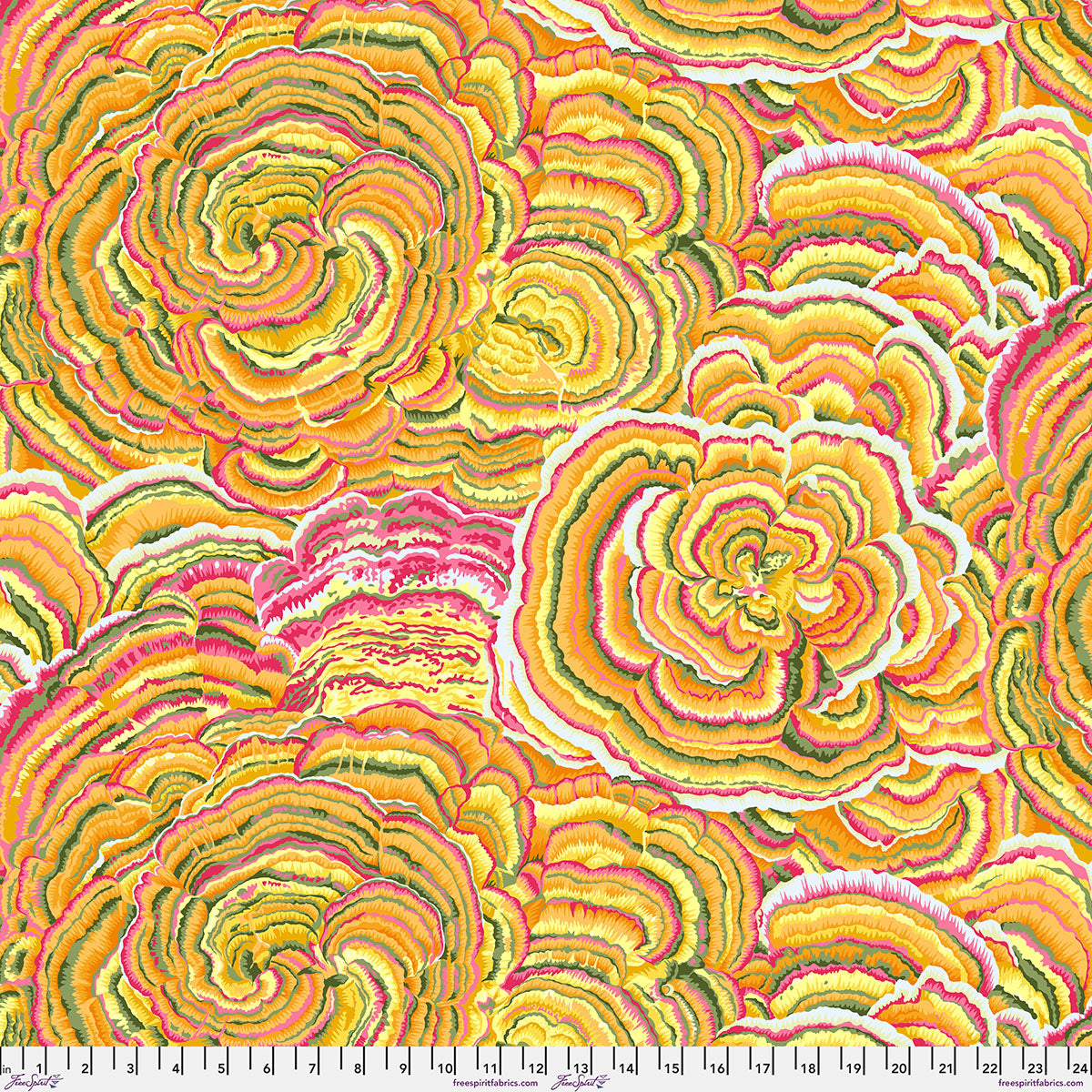 PWPJ082.YELLOW Kaffe Fassett Collective February 2027 Tree Fungi - Yellow