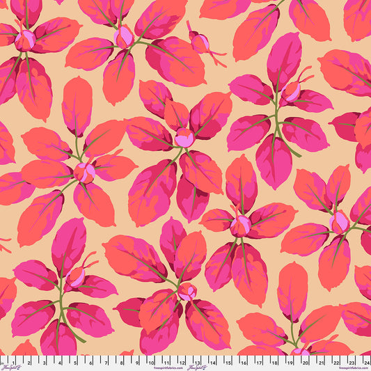 QBMD001.FUCHSIA Kaffe Fassett Collective February 2027 Rose Leave - Fuchsia