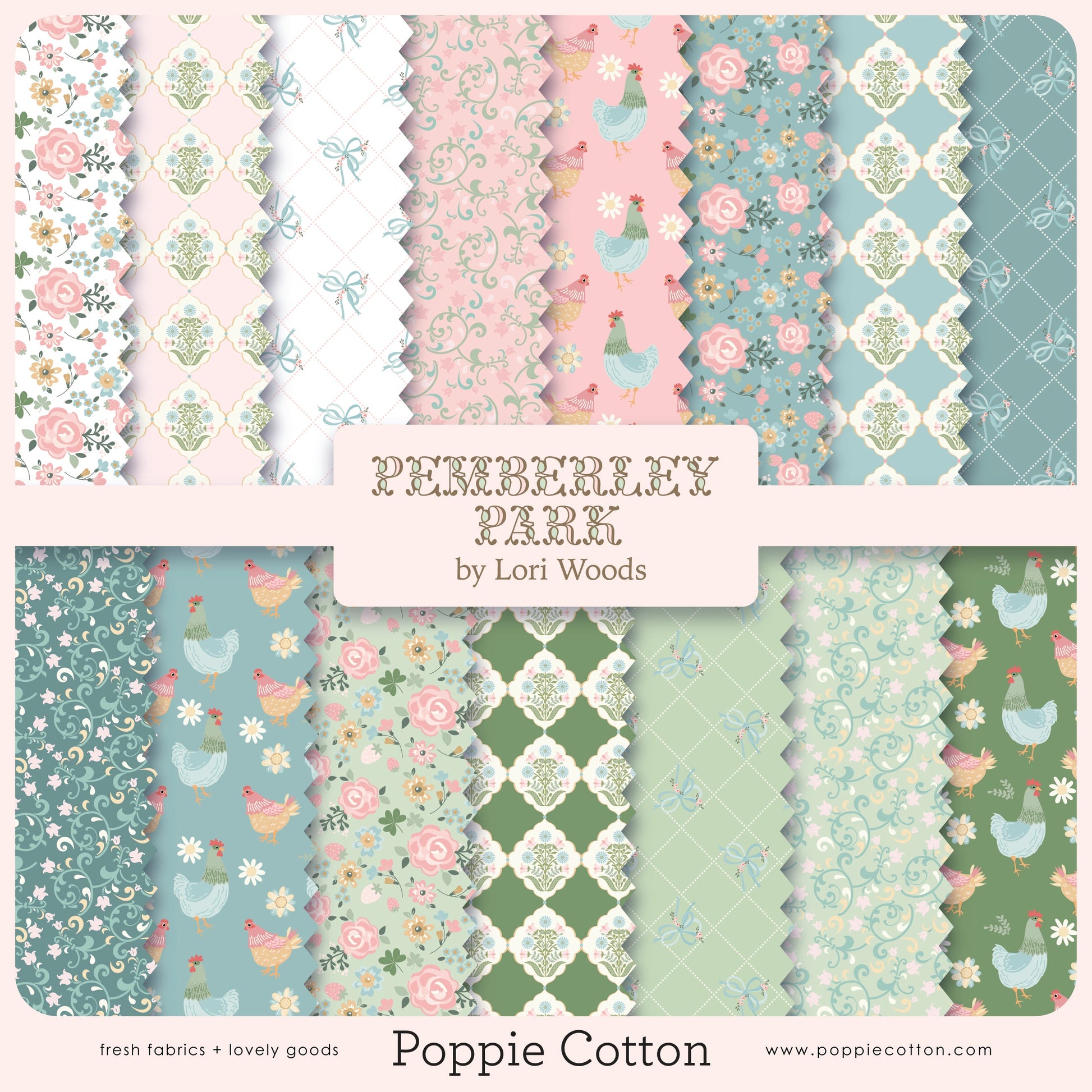 PE261220 Pemberley Park 5 Inch Squares, 42 pcs.