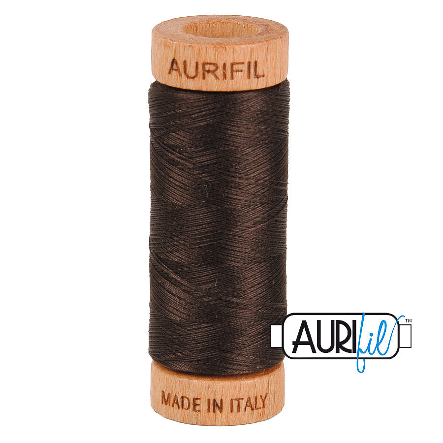 1130 VERY DARK BARK 80 WT MAKO COTTON SMALL SPOOL | 280 MT.