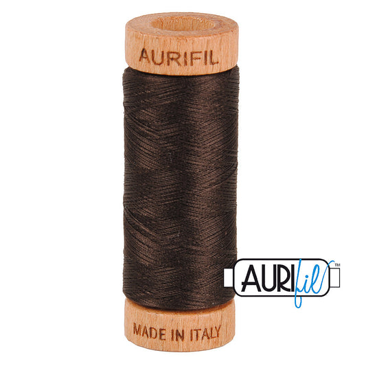 1130 VERY DARK BARK 80 WT MAKO COTTON SMALL SPOOL | 280 MT.