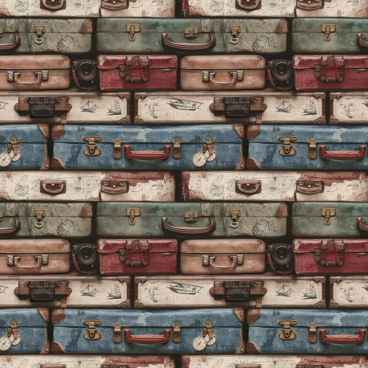 1140-87 Time Traveler Suitcase Row