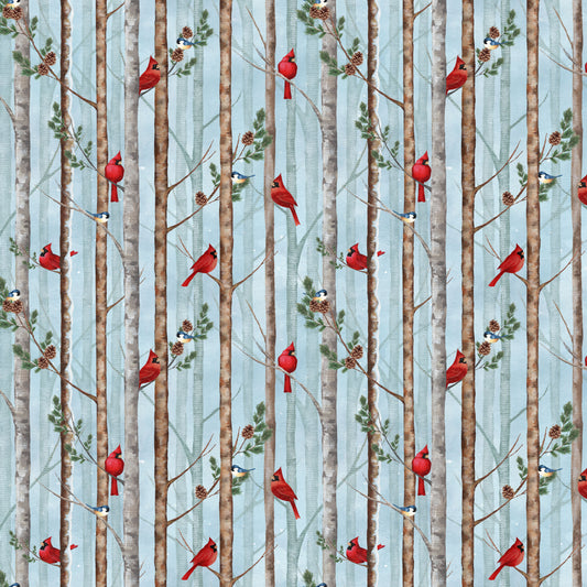 1372-70 Winter Whispers Cardinals in Trees