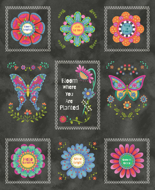 1458P-99 Be A Wildflower Block Panel