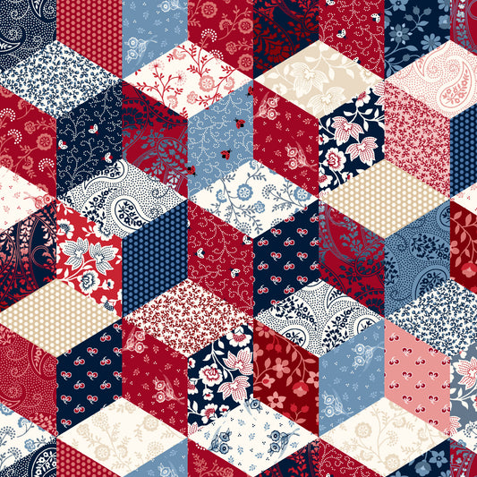 1488-77 Visiting Grandma's Patriotic Cheater Cloth
