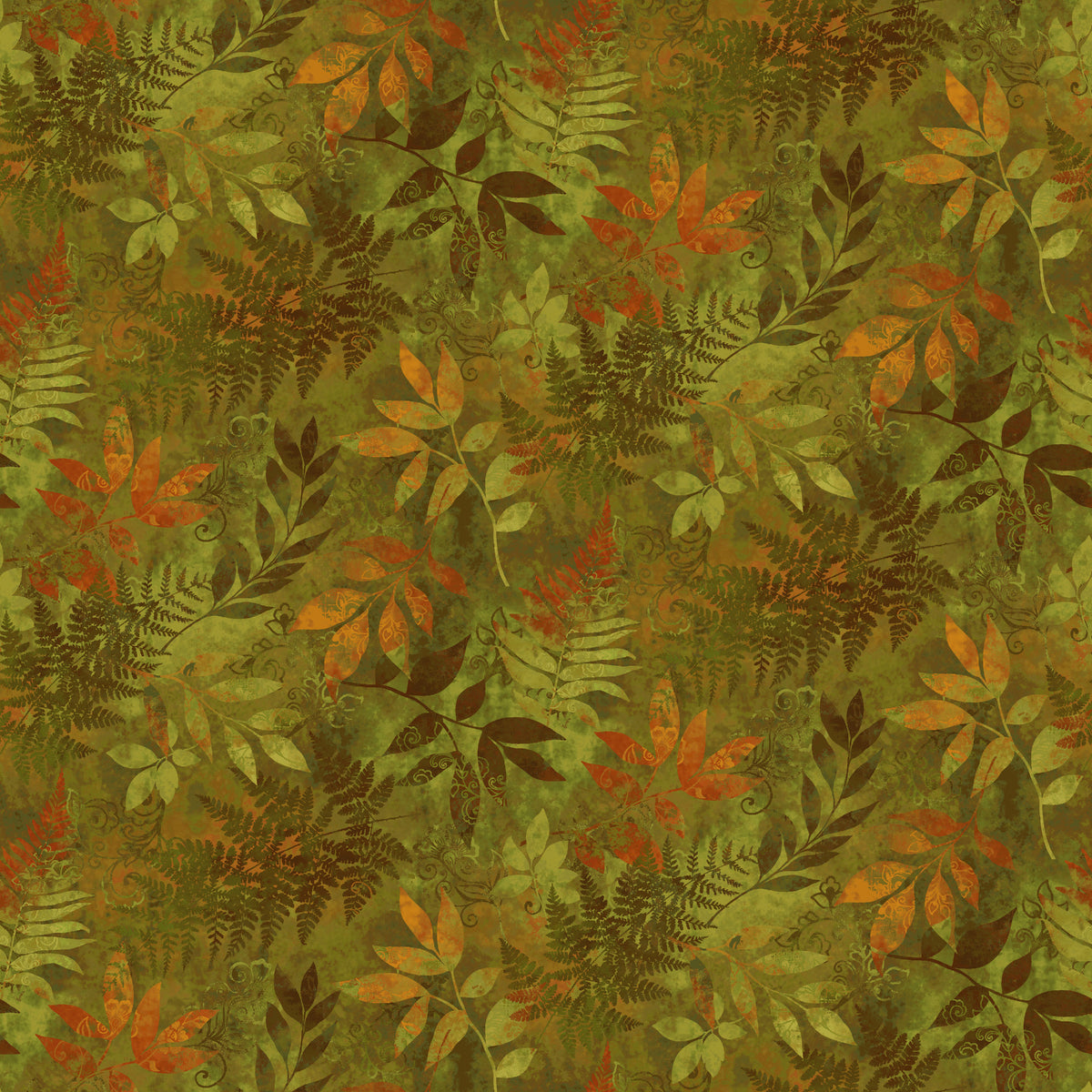 1587-66 Red Harvest Lane Ferns and Foliage