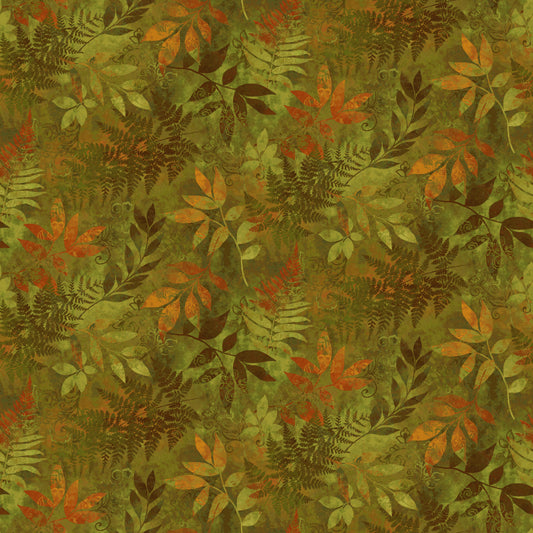 1587-66 Red Harvest Lane Ferns and Foliage