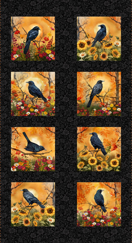 1592BH-99 Red Harvest Lane Crow Blocks