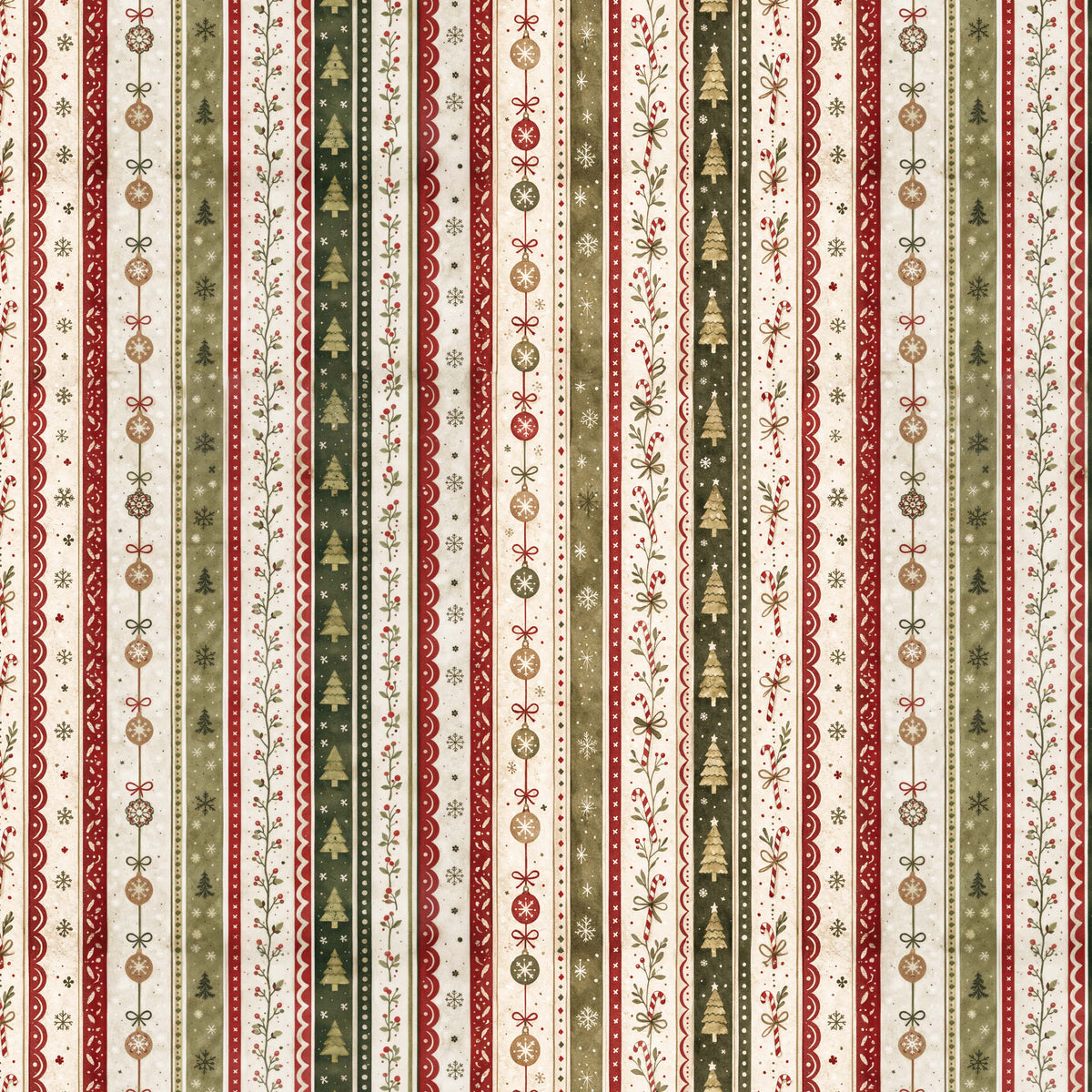 1796F-102 Cute as the Dickens - Flannel Christmas Ribbon Stripe
