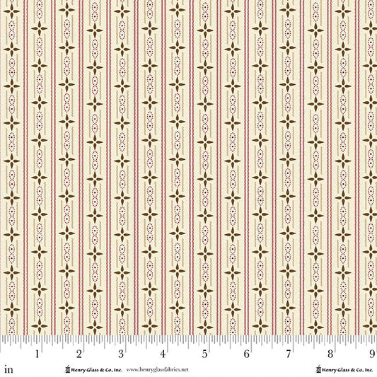 1949-40 BUTTERCREAM & BRICKLE BITS COTTAGE TICKING STRIPE