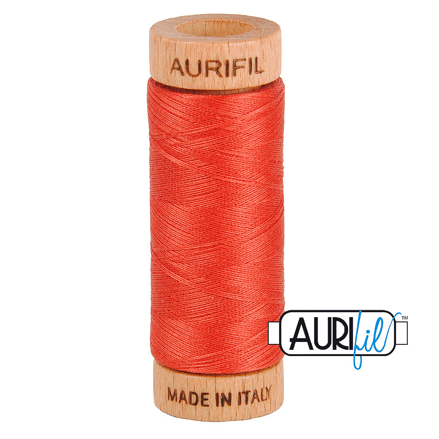 2255 DARK RED ORANGE 80 WT MAKO COTTON SMALL SPOOL | 280 MT.