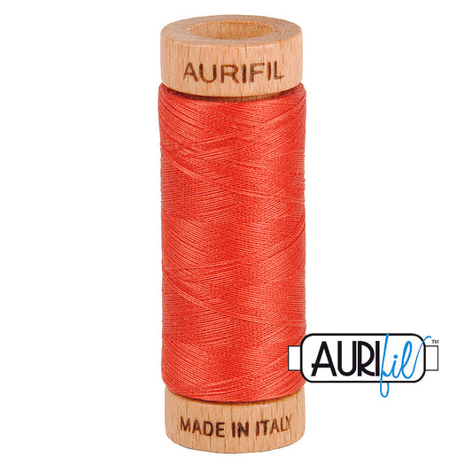 2255 DARK RED ORANGE 80 WT MAKO COTTON SMALL SPOOL | 280 MT.