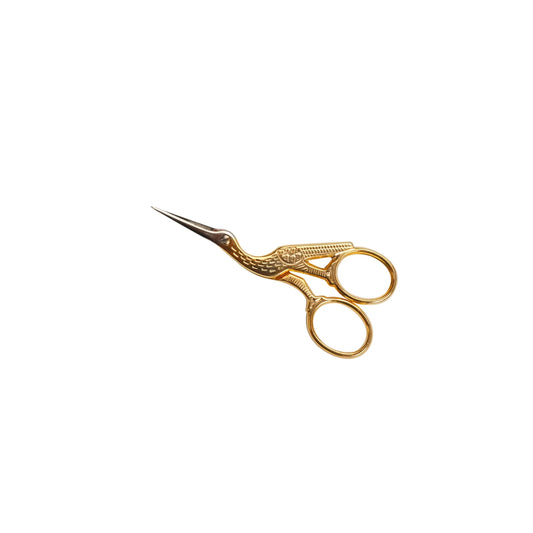 EMBROID.STORK SCISSORS GILT 3,5"