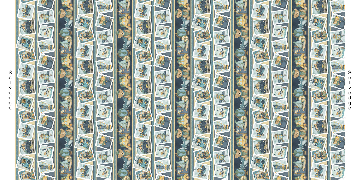 2418-74 TRAVELING TEDDIES NOVELTY STRIPE
