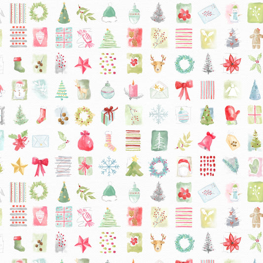 2454-108 Christmas in Color Watercolor Motifs