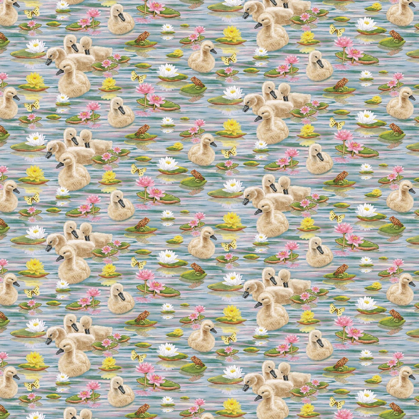 2490-76 Swan Sanctuary Baby Swans and Frogs