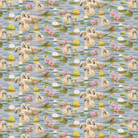 2490-76 Swan Sanctuary Baby Swans and Frogs