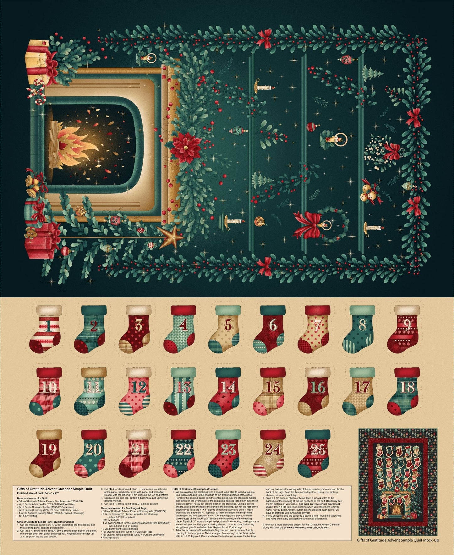 2539P-74 Gifts of Gratitude Advent Calendar Panel