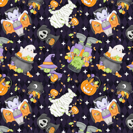 2552G-55 Moonlight  Mischief Tossed Motifs Glow