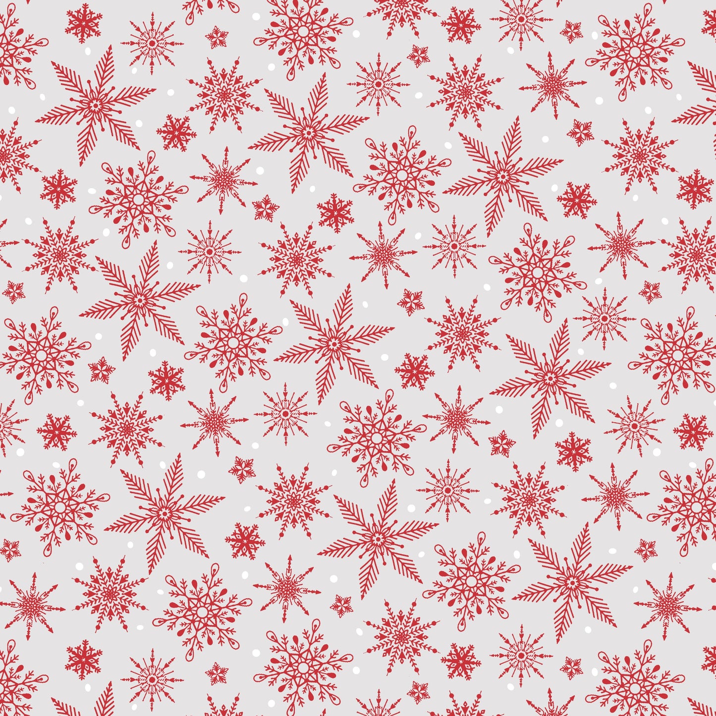 2580-89 Tailgate Traditions Red Snowflakes on Gray