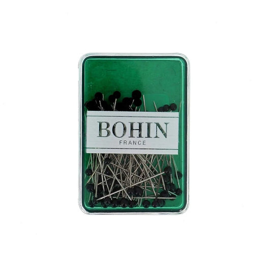 GLASS HEAD PINS BLACK Box 80