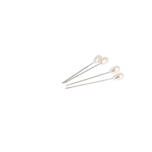 PEARL HEAD PINS - WHT 38mm x4