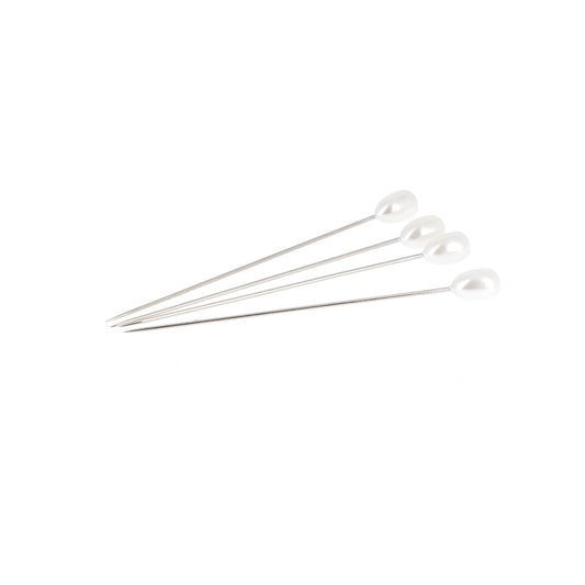 PEARL HEAD PINS - WHT 65mm x4