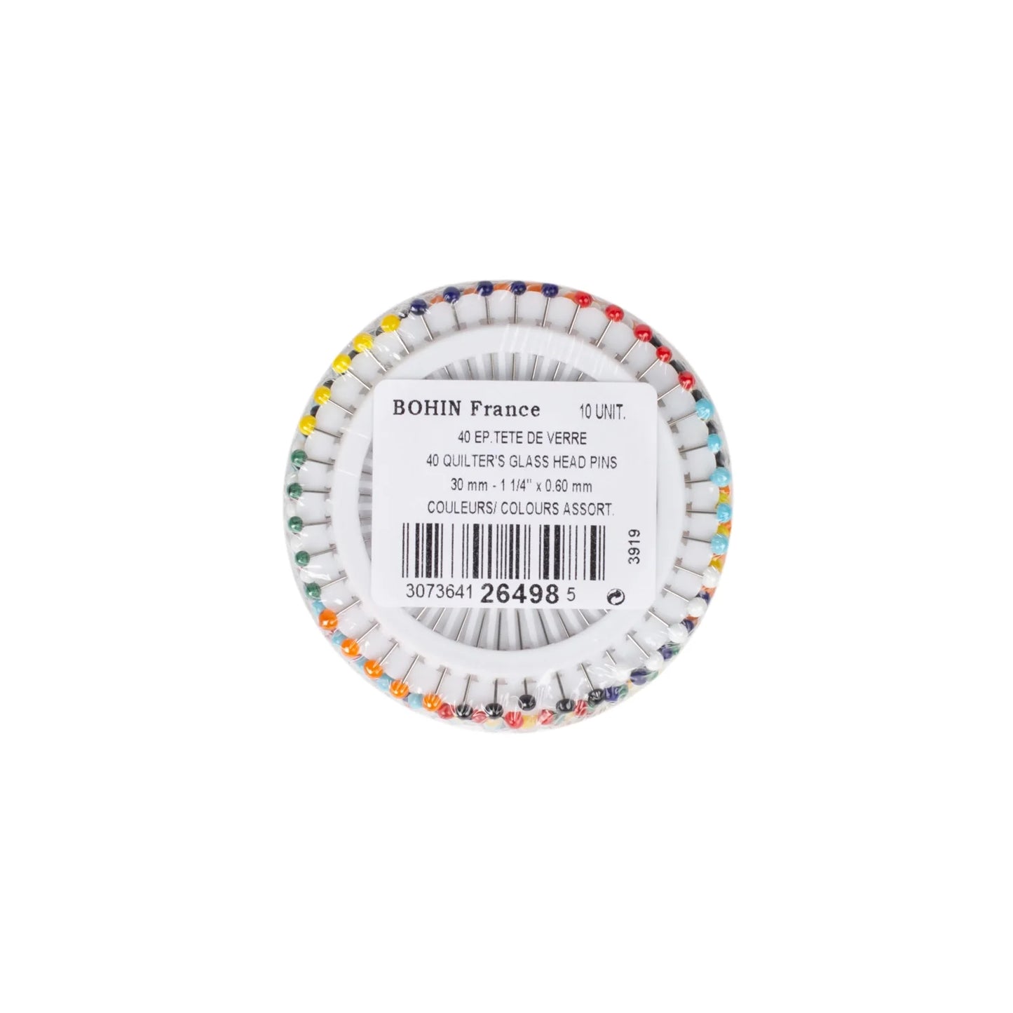 ASSORT. GLASS HD PINS DISK40