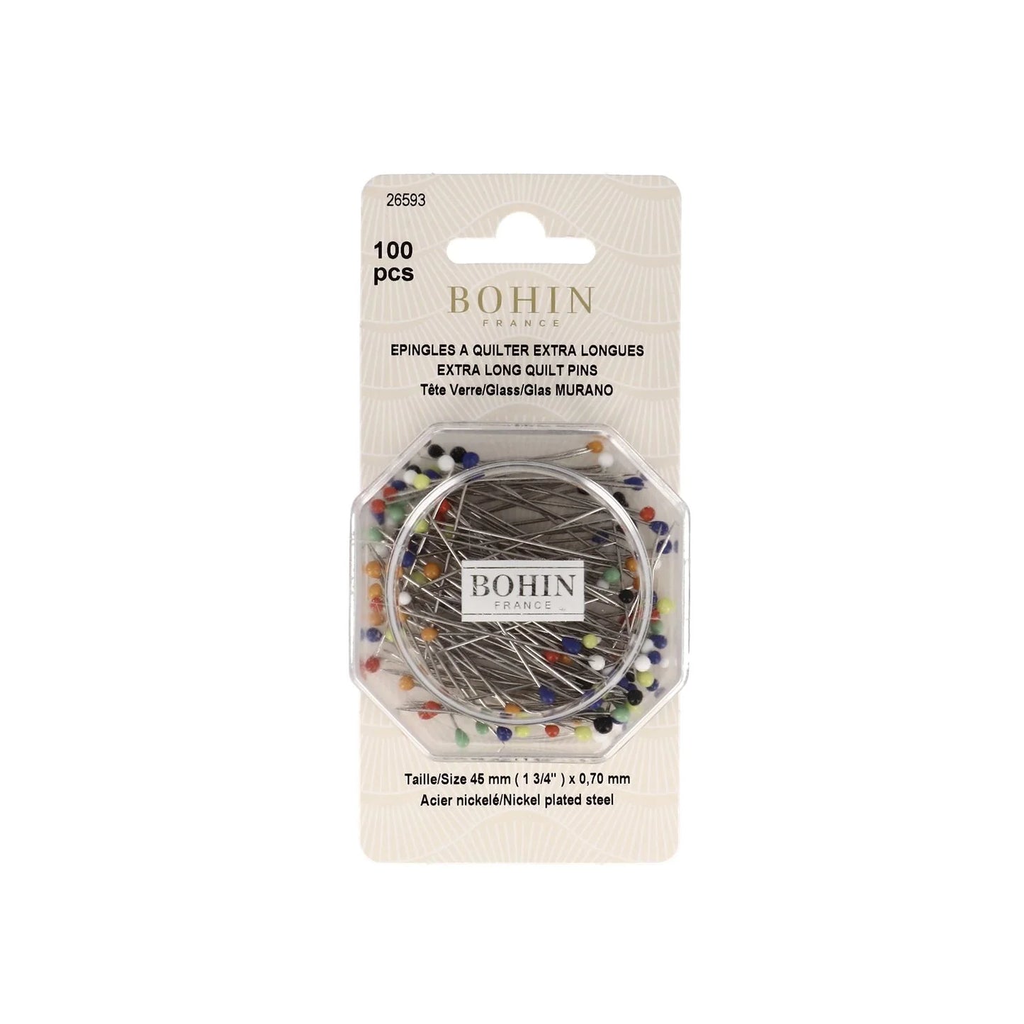 QUILT GLASS HEAD PIN 45mm MPS100
