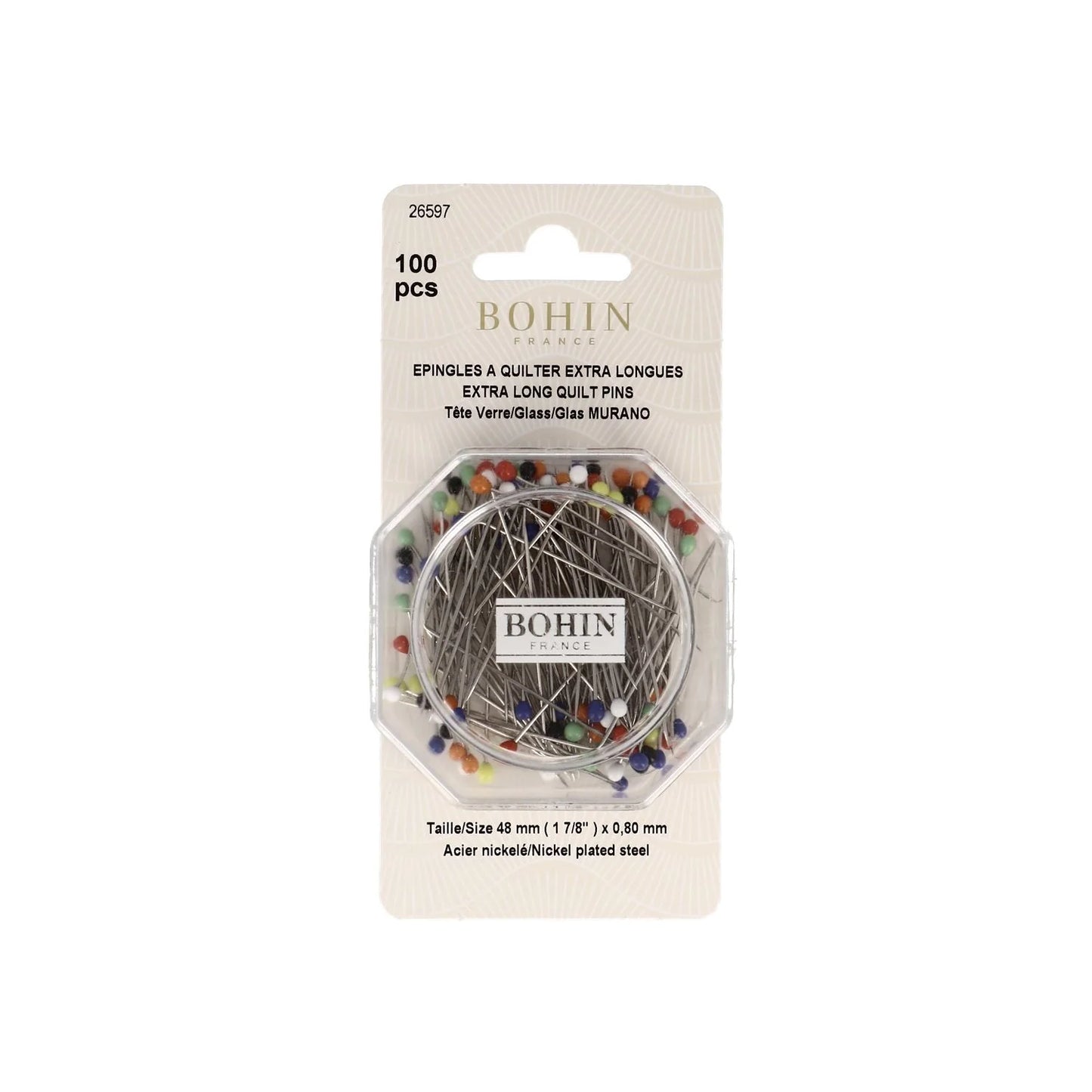 QUILT GLASS HEAD PIN 48mm MPS100