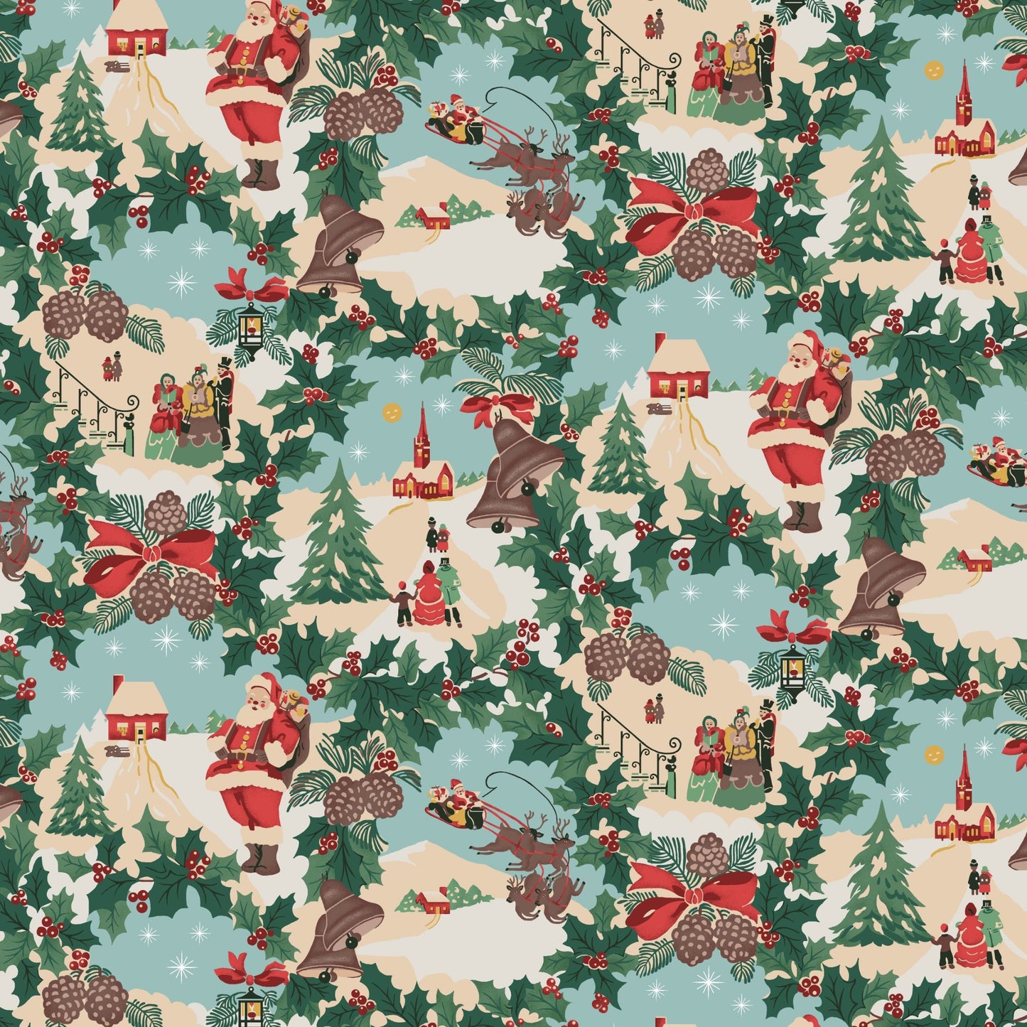 2660-68 Greetings at Christmastide Santa Scenic