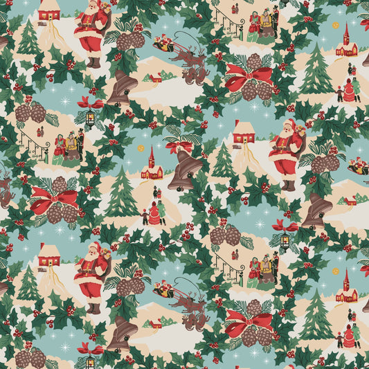 2660-68 Greetings at Christmastide Santa Scenic
