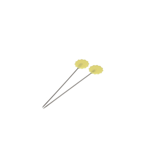 FLOWER HEAD PINS 2" YELLOW Blx50