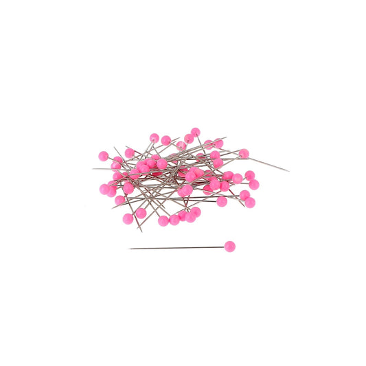 ROUND PLASTIC HEAD PINS 1 3/8"-36mm*0.55mm FUCHSIA Blistx150